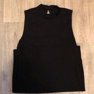 Black tight to the body dress.